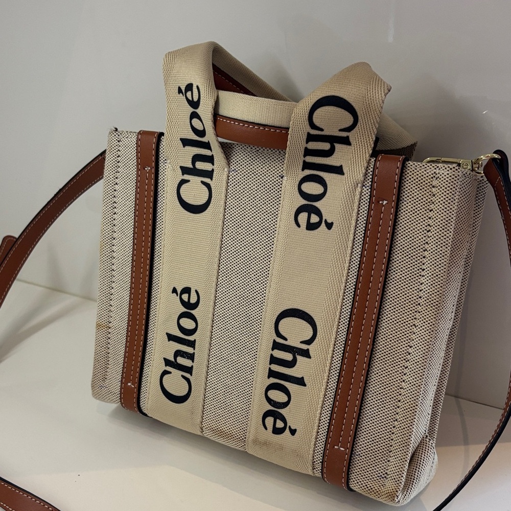 Beige and Brown Women's Tote Bag